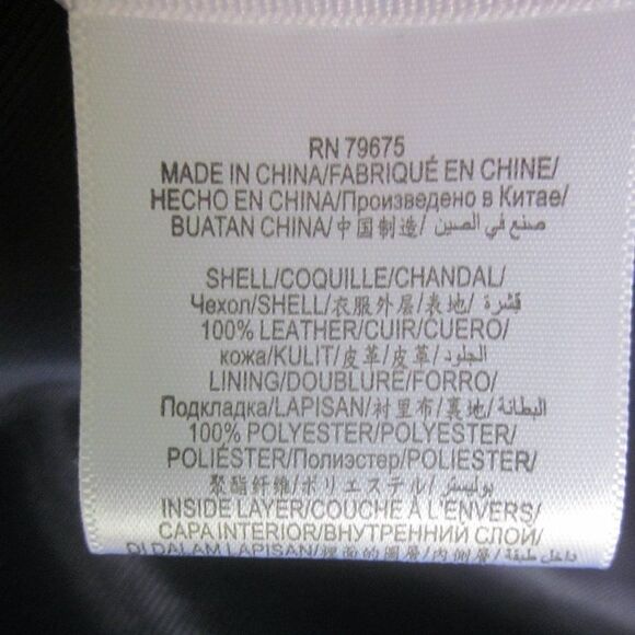 BCBG Womens Size S Navy Blue Leather Coat Draped Layered Waterfall Front Jacket - Picture 10 of 16